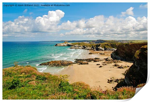 newquay beaches Print by Kevin Britland