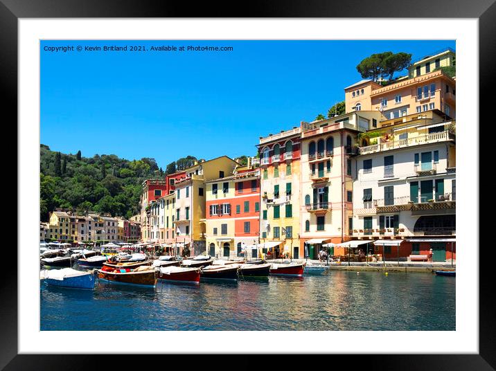 Portofino Italy Framed Mounted Print by Kevin Britland