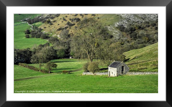 Dovedale in November Framed Mounted Print by Chris Drabble
