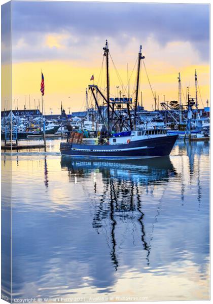 Large Fishing Boat Westport Grays Harbor Washington State Canvas Print by William Perry