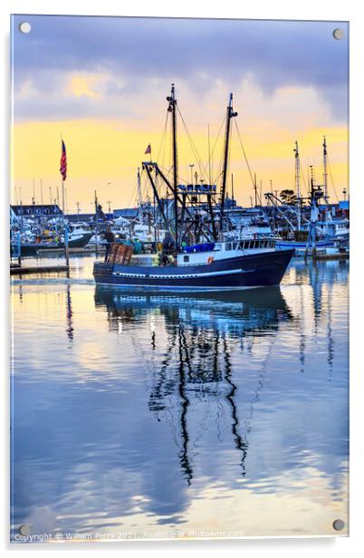 Large Fishing Boat Westport Grays Harbor Washington State Acrylic by William Perry