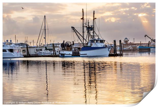 Large Fishing Boat Westport Grays Harbor Washington State Print by William Perry