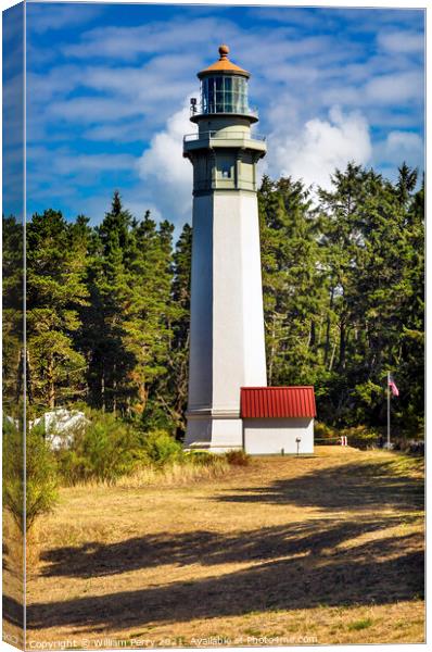 Grays Harbor Lighthouse Maritime Museum Westport Washington Stat Canvas Print by William Perry