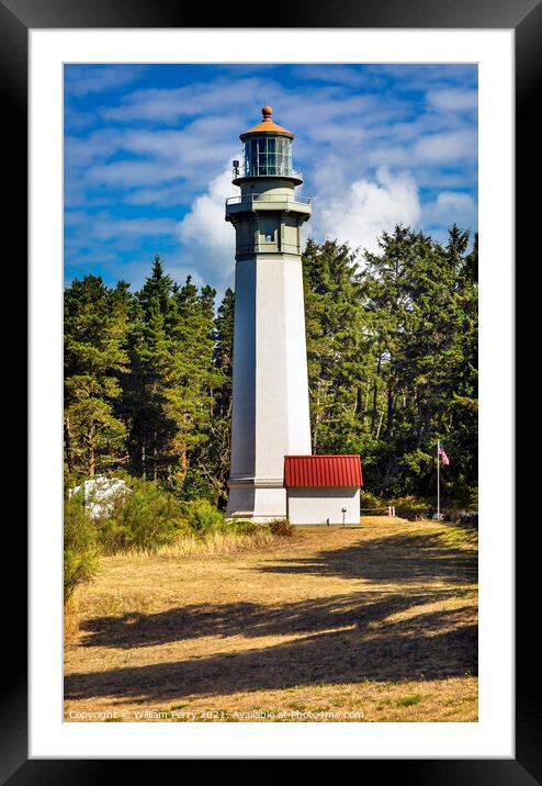 Grays Harbor Lighthouse Maritime Museum Westport Washington Stat Framed Mounted Print by William Perry