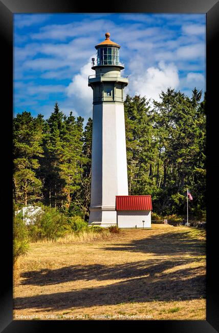 Grays Harbor Lighthouse Maritime Museum Westport Washington Stat Framed Print by William Perry