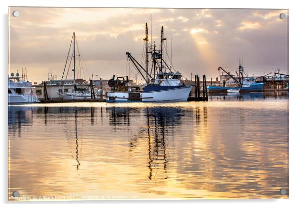 Large Fishing Boat Westport Grays Harbor Washington State Acrylic by William Perry