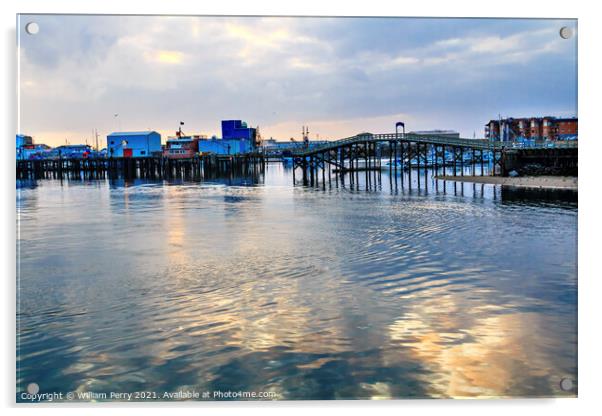 Wooden Bridge Fish Processor Westport Grays Harbor Washington St Acrylic by William Perry