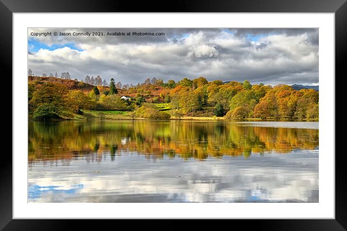 Loughrigg Tarn Reflections. Framed Mounted Print by Jason Connolly