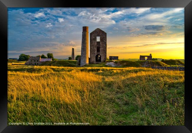 The Magpie Mine at sunset Framed Print by Chris Drabble