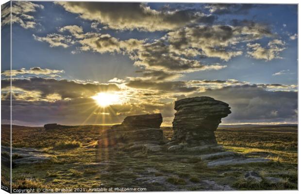 The Ox Stones caught in evening light Canvas Print by Chris Drabble