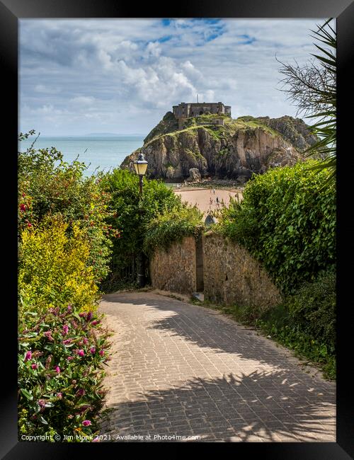 View to St Catherine's Island, Tenby Framed Print by Jim Monk