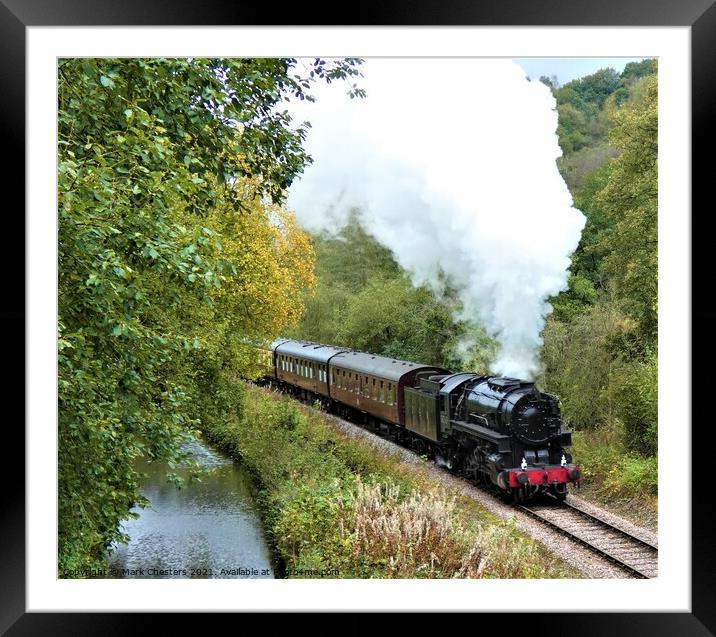 Rushing through the forest Framed Mounted Print by Mark Chesters