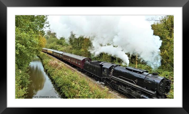 The Majestic Steam Train Rushing Through the Fores Framed Mounted Print by Mark Chesters
