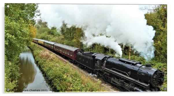 The Majestic Steam Train Rushing Through the Fores Acrylic by Mark Chesters