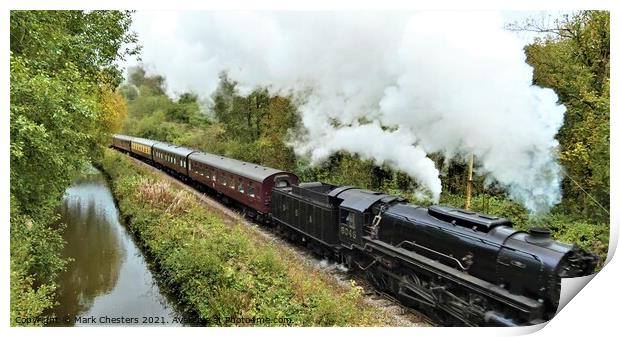 The Majestic Steam Train Rushing Through the Fores Print by Mark Chesters