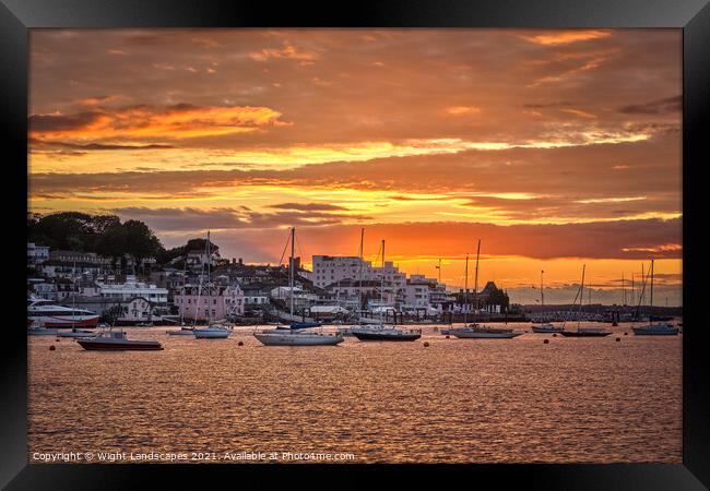 Cowes Sunset Isle Of Wight Framed Print by Wight Landscapes