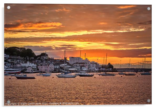 Cowes Sunset Isle Of Wight Acrylic by Wight Landscapes