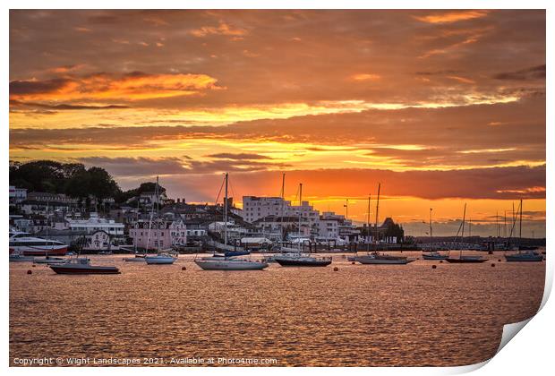 Cowes Sunset Isle Of Wight Print by Wight Landscapes