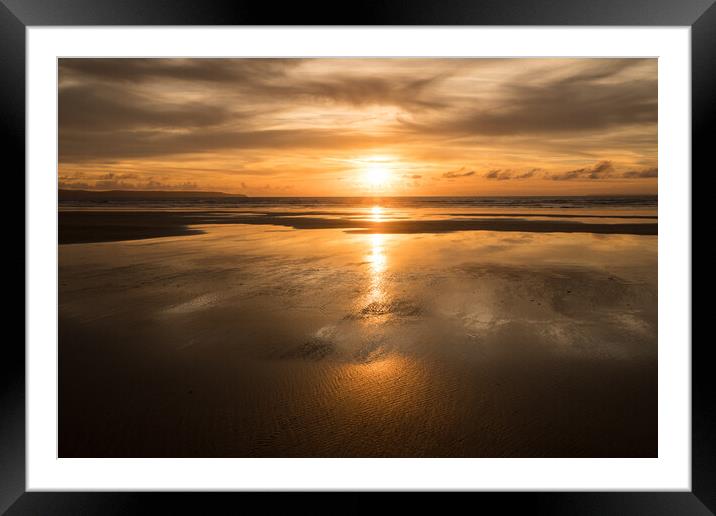 Westward Ho sunset Framed Mounted Print by Tony Twyman