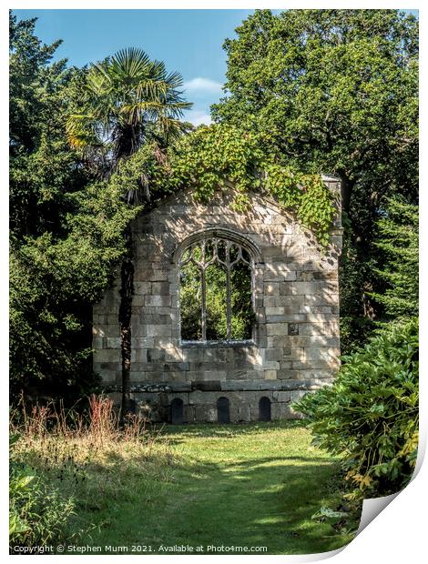 Penrhyn Castle Chapel Ruin. Print by Stephen Munn