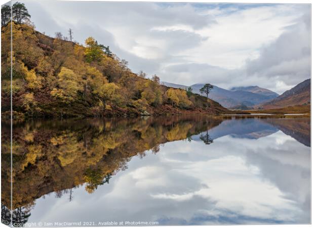 Loch Beannacharan in Autumn Canvas Print by Iain MacDiarmid