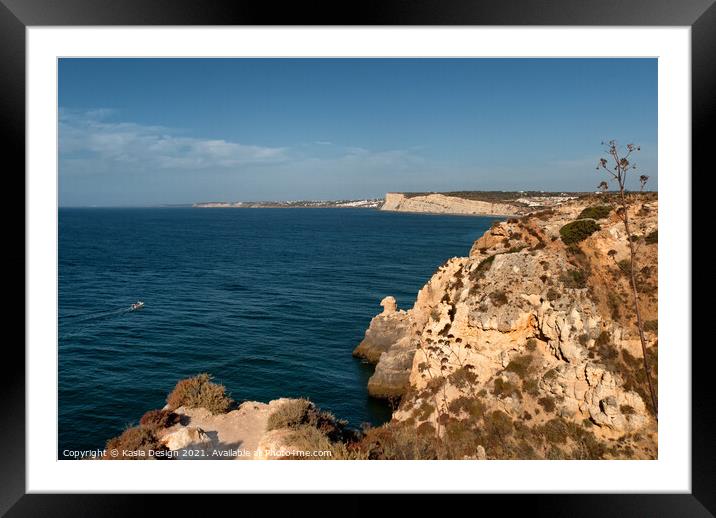 Rugged Algarve Coast, Portugal Framed Mounted Print by Kasia Design