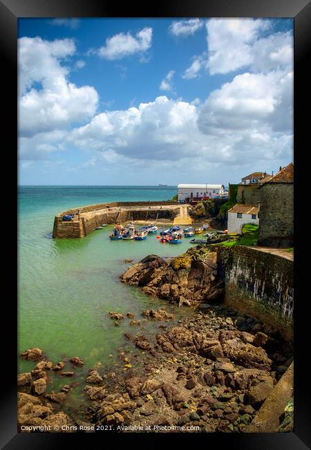 Coverack harbour on the Lizard Peninsula, Cornwall Framed Print by Chris Rose