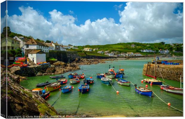 Coverack harbour on the Lizard Peninsula, Cornwall Canvas Print by Chris Rose