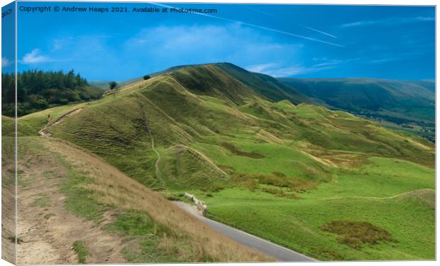 Mam Tor to Loose hill ridge. Canvas Print by Andrew Heaps