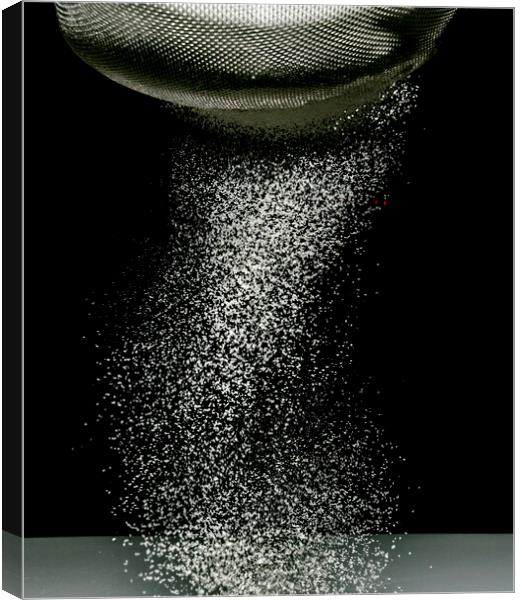 Sifting Flour on Black Background Canvas Print by Antonio Ribeiro