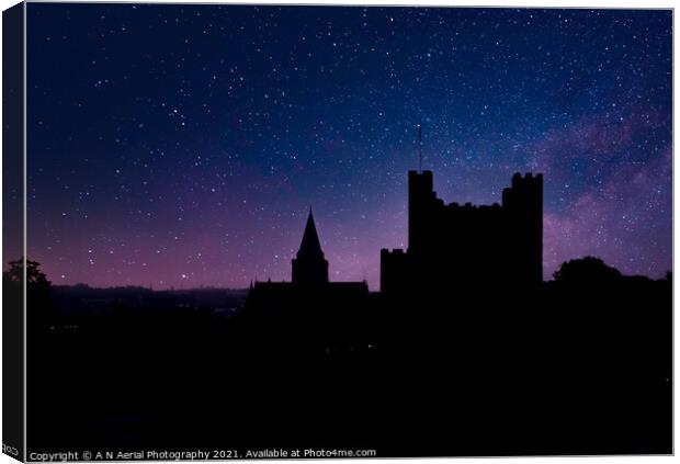 Castle silhouette  Canvas Print by A N Aerial Photography