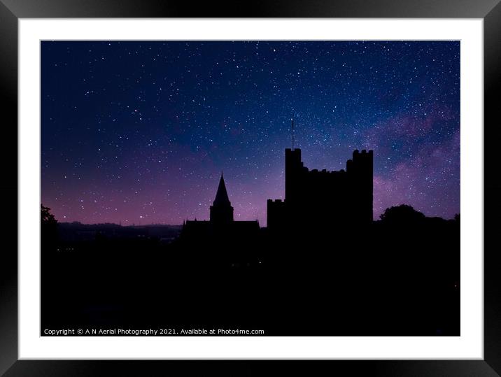 Castle silhouette  Framed Mounted Print by A N Aerial Photography