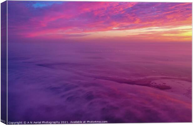 Blanket of fog Canvas Print by A N Aerial Photography