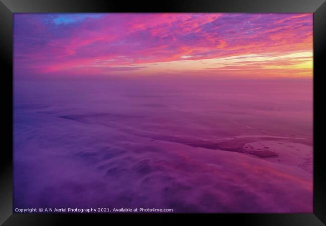 Blanket of fog Framed Print by A N Aerial Photography