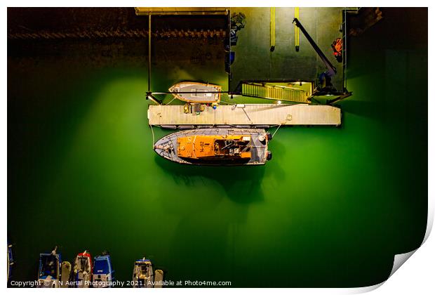 Ramsgate's Trent Class Lifeboat 14-02 Print by A N Aerial Photography