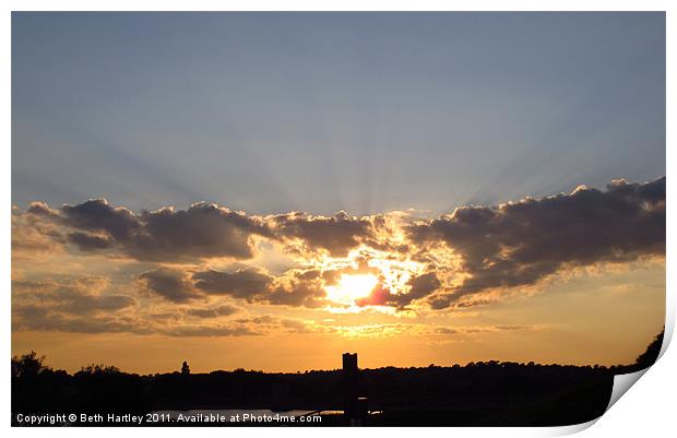 Sunset at Chew Valley Print by Beth Hartley