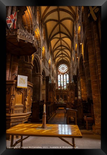 Interior of St Magnus Cathedral, Kirkwall Framed Print by Angus McComiskey