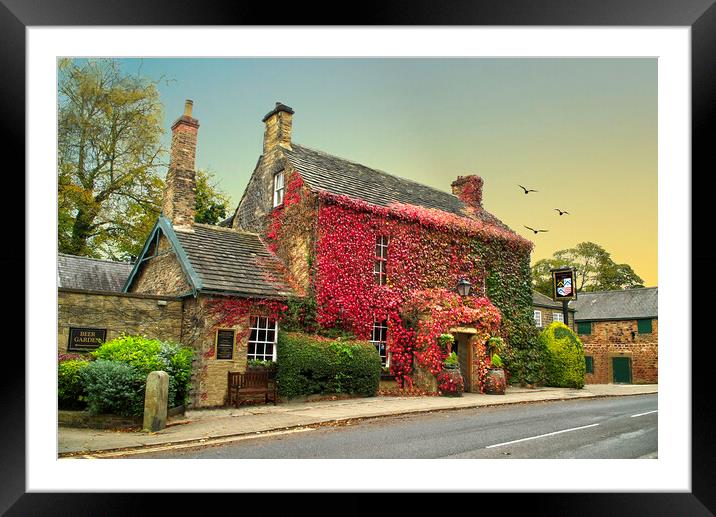 Wentworth Rockingham Arms In Autumn Framed Mounted Print by Alison Chambers