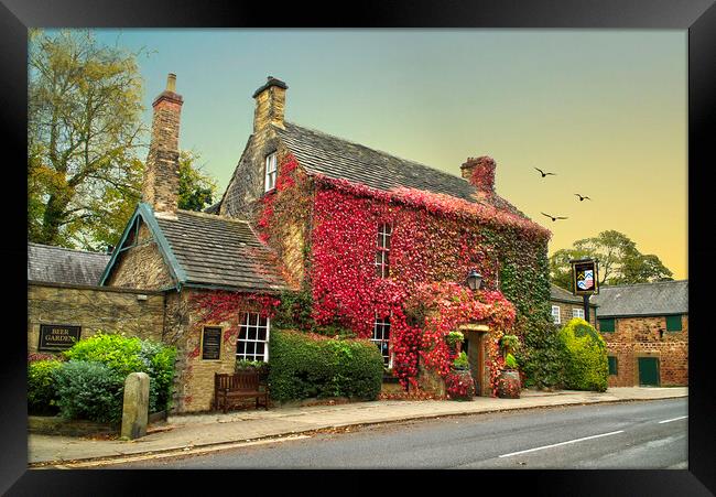 Wentworth Rockingham Arms In Autumn Framed Print by Alison Chambers