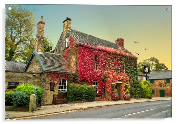 Wentworth Rockingham Arms In Autumn Acrylic by Alison Chambers