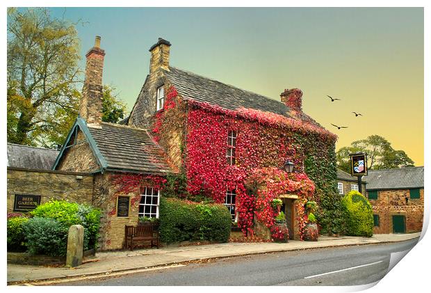 Wentworth Rockingham Arms In Autumn Print by Alison Chambers