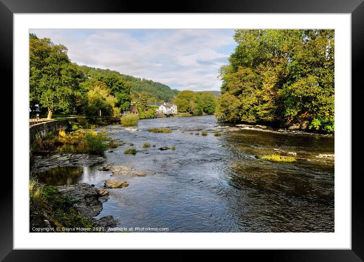 The Dee at Llangollen Framed Mounted Print by Diana Mower