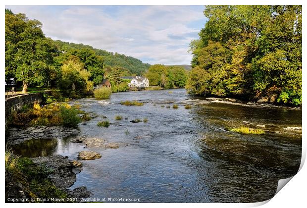 The Dee at Llangollen Print by Diana Mower
