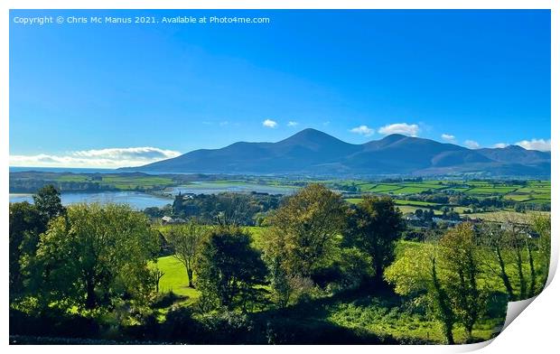 Landscape of the Mourne Mountains Print by Chris Mc Manus