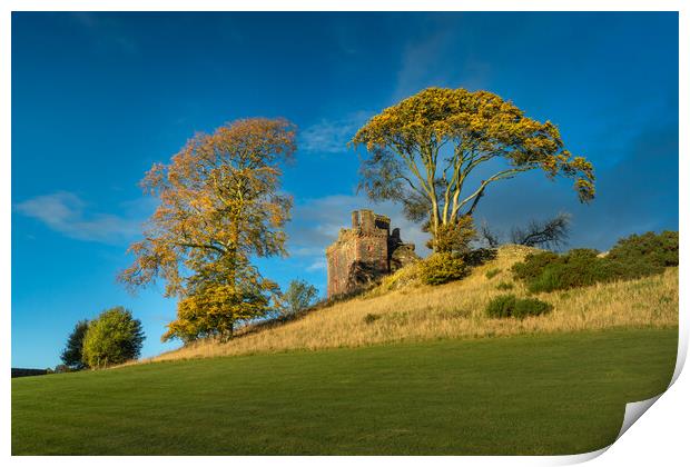Balvaird Castle Golden Hour  Print by Anthony McGeever