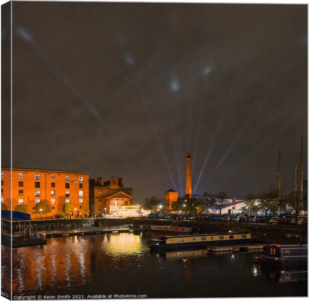 Albert Dock festival of light Canvas Print by Kevin Smith