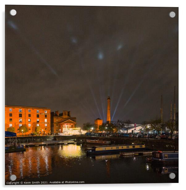 Albert Dock festival of light Acrylic by Kevin Smith