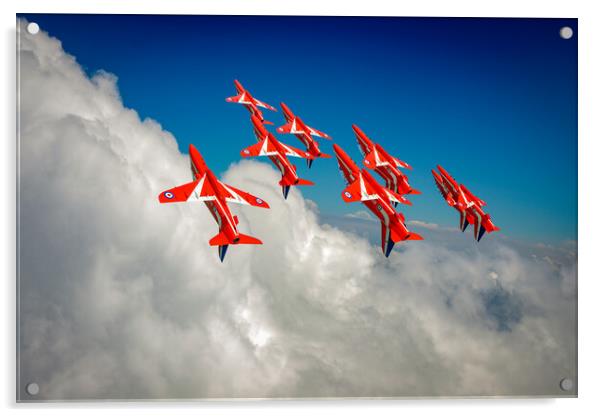 Red Arrows sky high Acrylic by Gary Eason