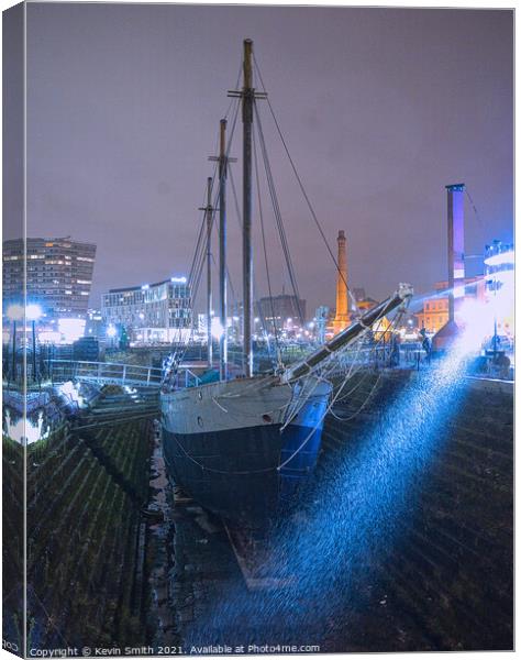 A Tall ship in drydock  Canvas Print by Kevin Smith