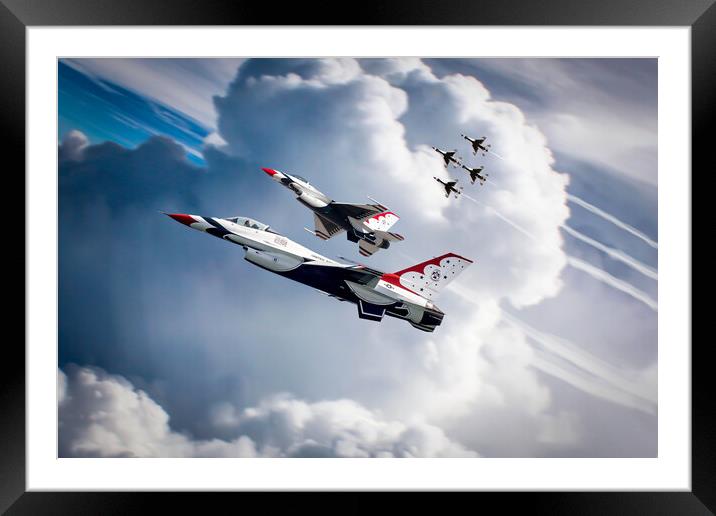 USAF Thunderbirds Framed Mounted Print by J Biggadike
